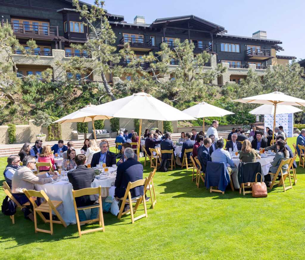 Outdoor meal at Torrey Pines Lodge.