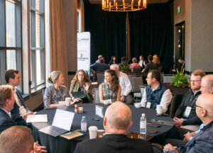 Conference table discussion